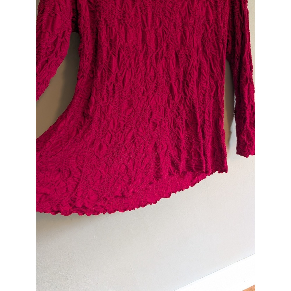 Sno Skins Top Cowl Raw Hem Stretch USA Ski Base Layer Artistic Crinkle Textured - Picture 8 of 16